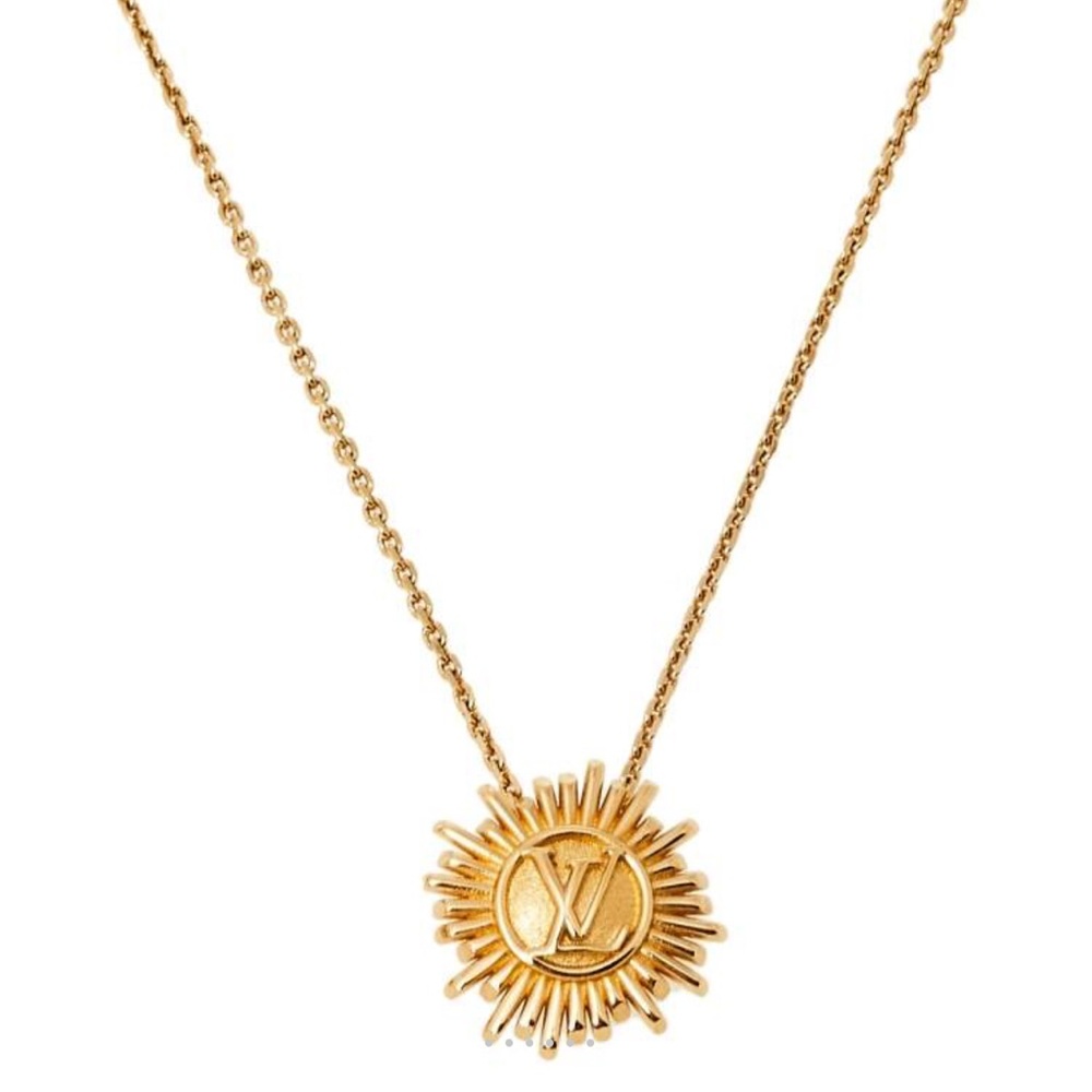 Authentic Louis Vuitton Sunburst Gold Pedant Necklace